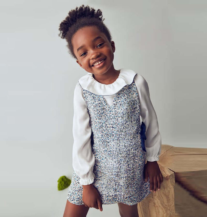 MAYORAL pinafore dress with fake blue shirt 2 years - 10 years