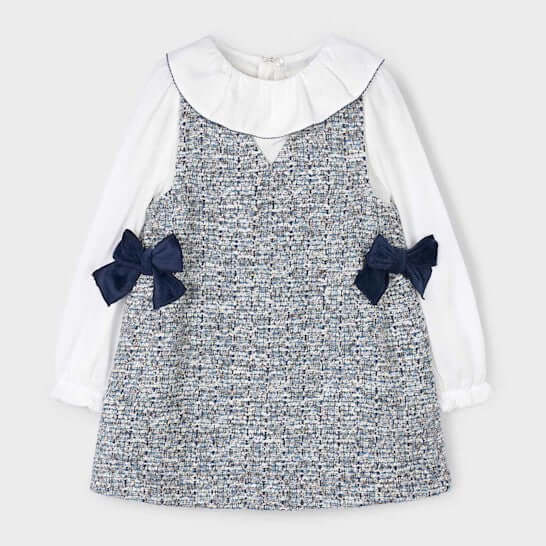 MAYORAL pinafore dress with fake blue shirt 2 years - 10 years