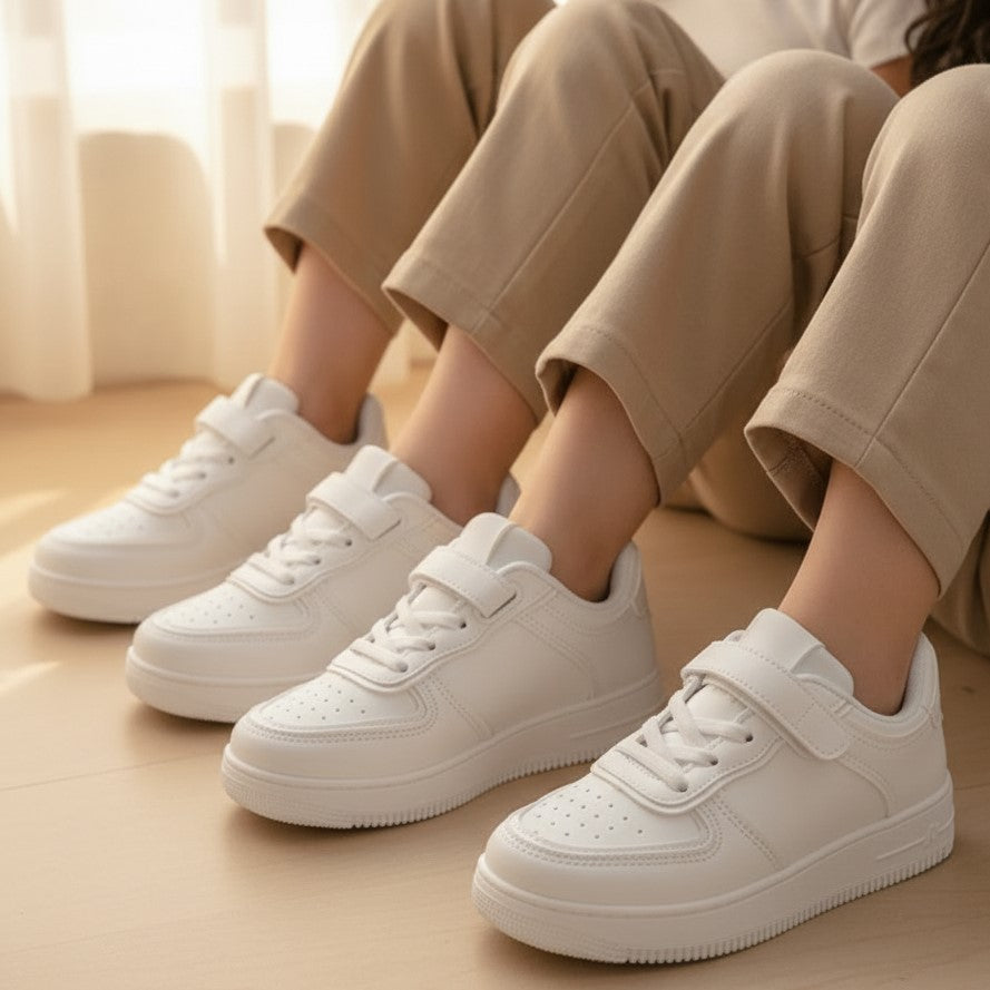 Scarpe per bambini bianche sportive con strappo dal 24 al 35