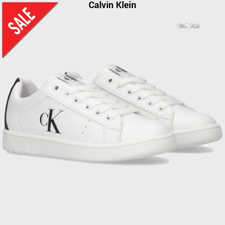 Scarpe CALVIN KLEIN bianche con retro nero dal 30 al 40 Scarpe
