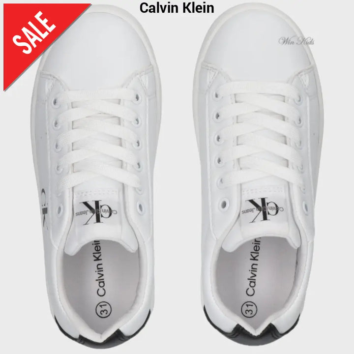 Scarpe CALVIN KLEIN bianche con retro nero dal 30 al 40 Scarpe