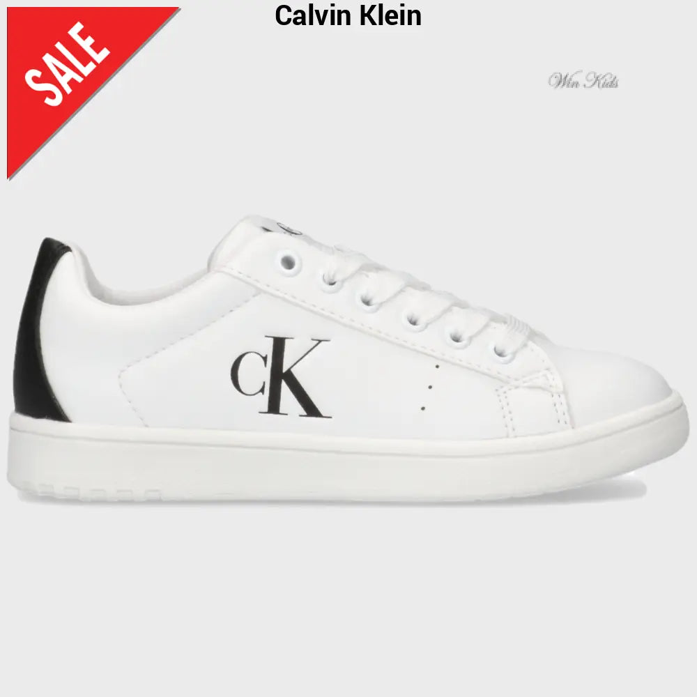 Scarpe CALVIN KLEIN bianche con retro nero dal 30 al 40 Scarpe