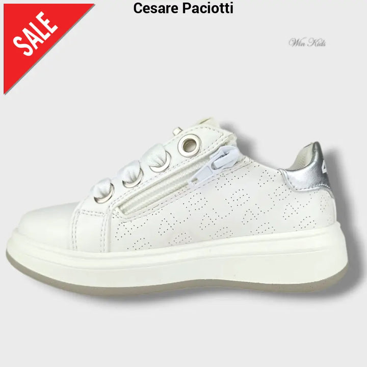 Scarpe CESARE PACIOTTI bianca con lacci e zip Scarpe