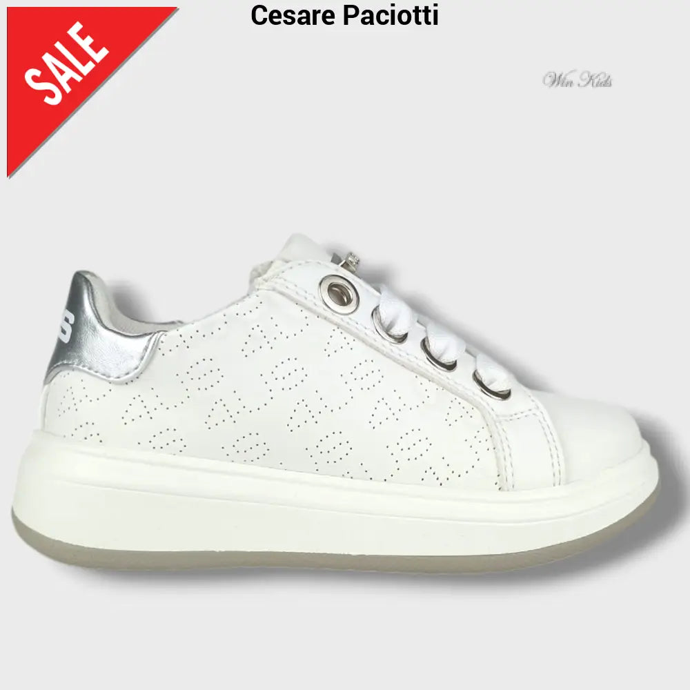 Scarpe CESARE PACIOTTI bianca con lacci e zip Scarpe
