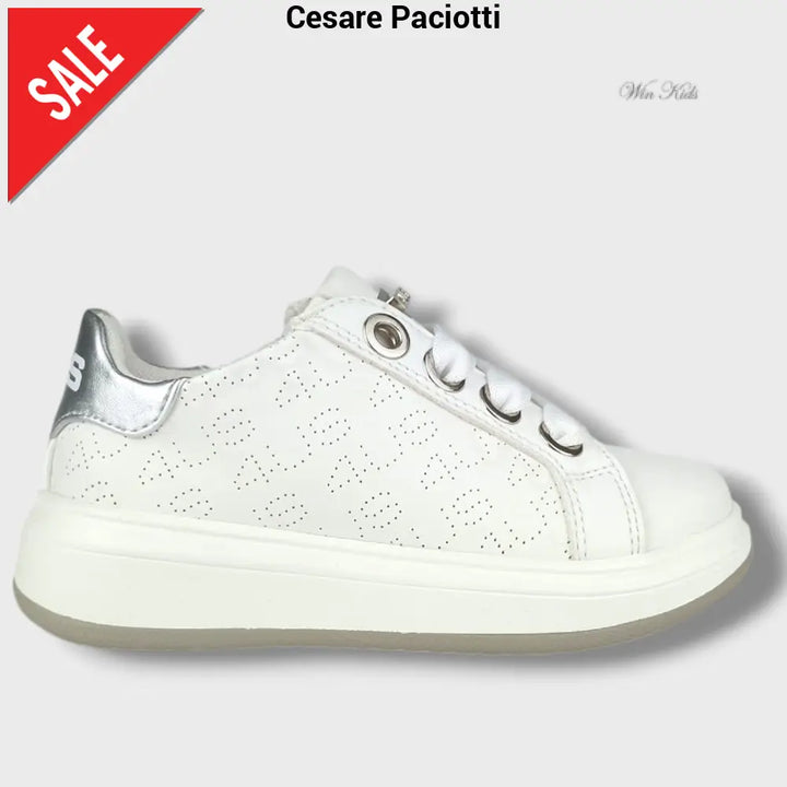 Scarpe CESARE PACIOTTI bianca con lacci e zip Scarpe