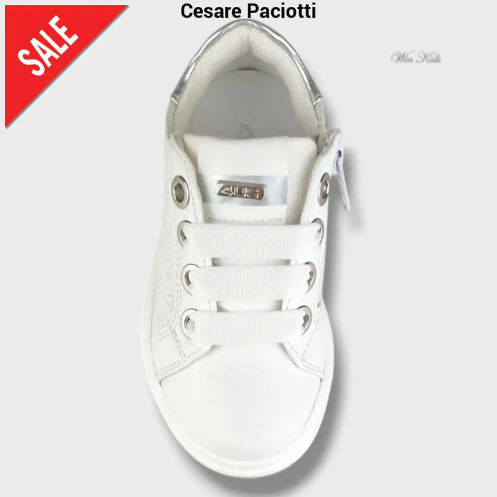 Scarpe CESARE PACIOTTI bianca con lacci e zip Scarpe