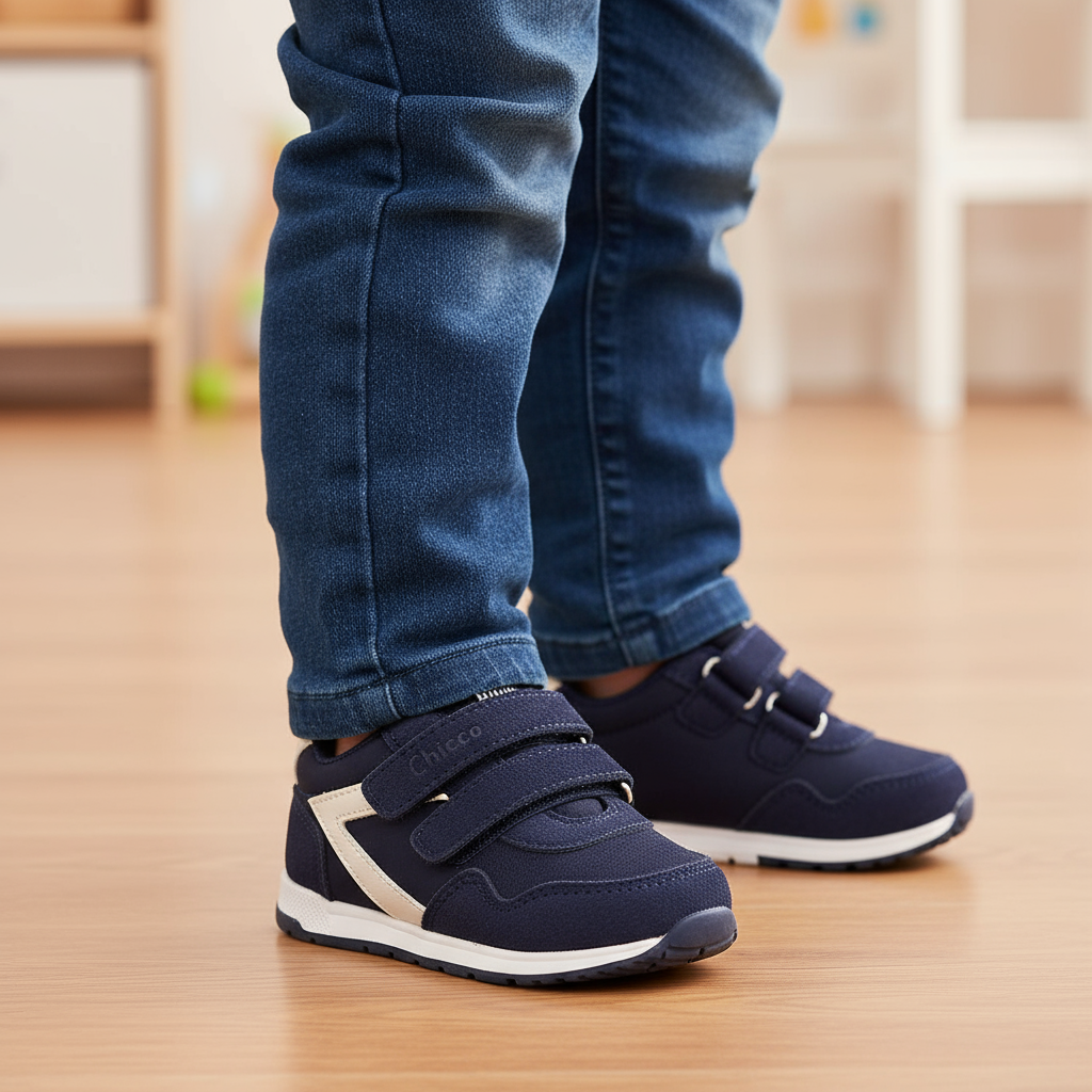 Scarpe CHICCO primi passi blu e bianca - Frame completo