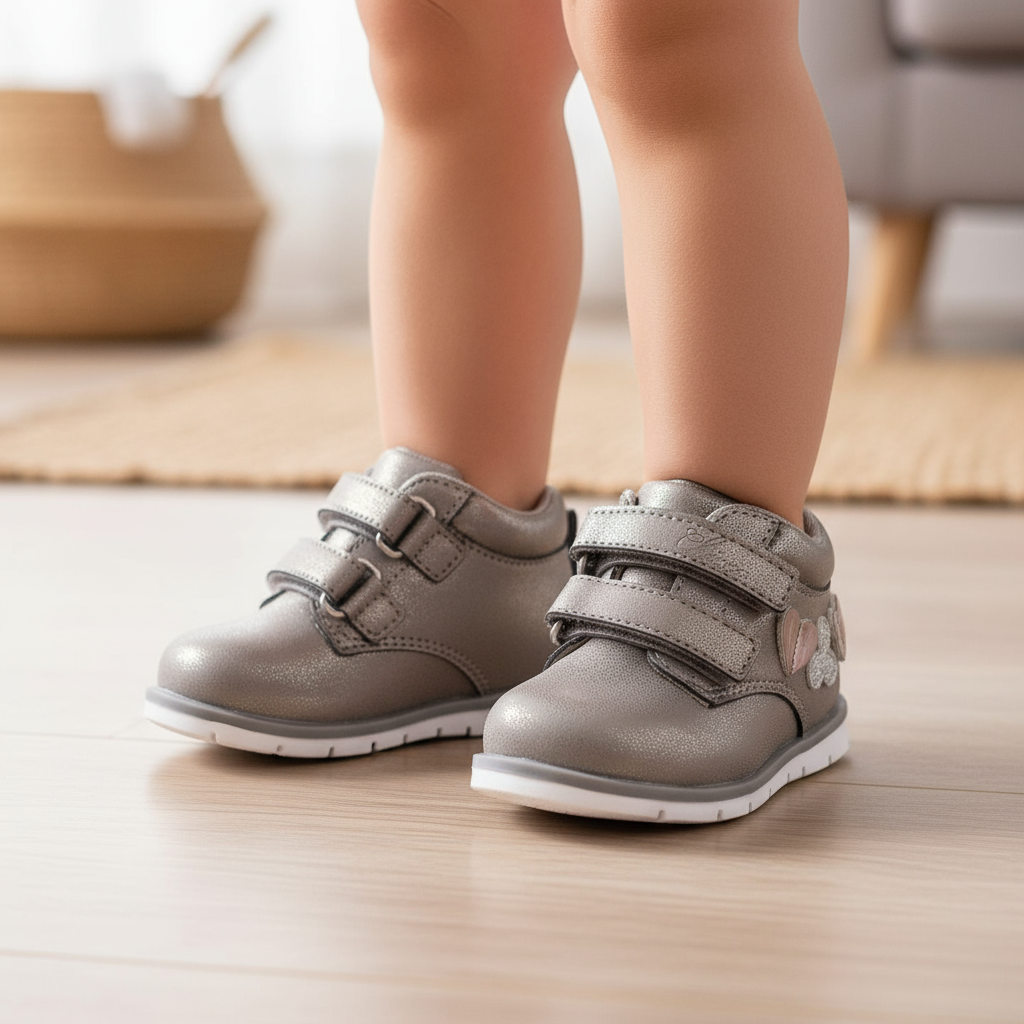 Scarpe CHICCO primi passi con cuoricini - Bambina primo piano