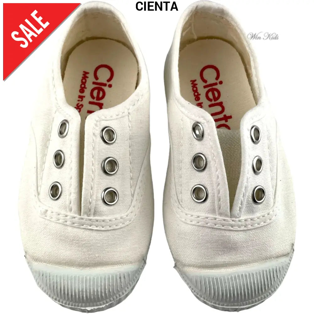 Scarpe CIENTA slip on punta in gomma bianca 21 - 39 Scarpe