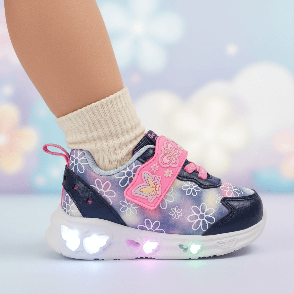 Scarpe GIARDINO D'ORO con luci farfalle blu