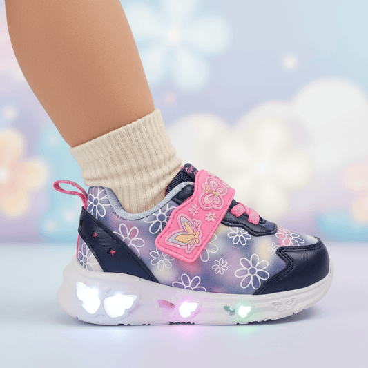 Scarpe GIARDINO D'ORO con luci farfalle blu