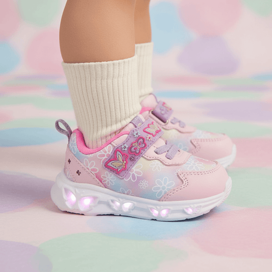 Scarpe GIARDINO D'ORO con luci farfalle rosa
