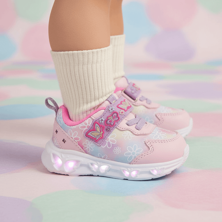 Scarpe GIARDINO D'ORO con luci farfalle rosa