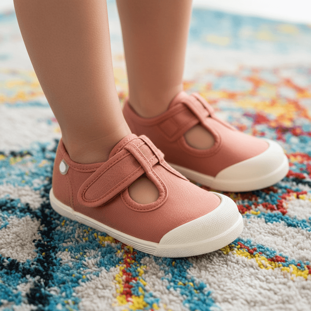 Scarpe Igor per bambina in tela colore terracotta barefoot taglia 19-27