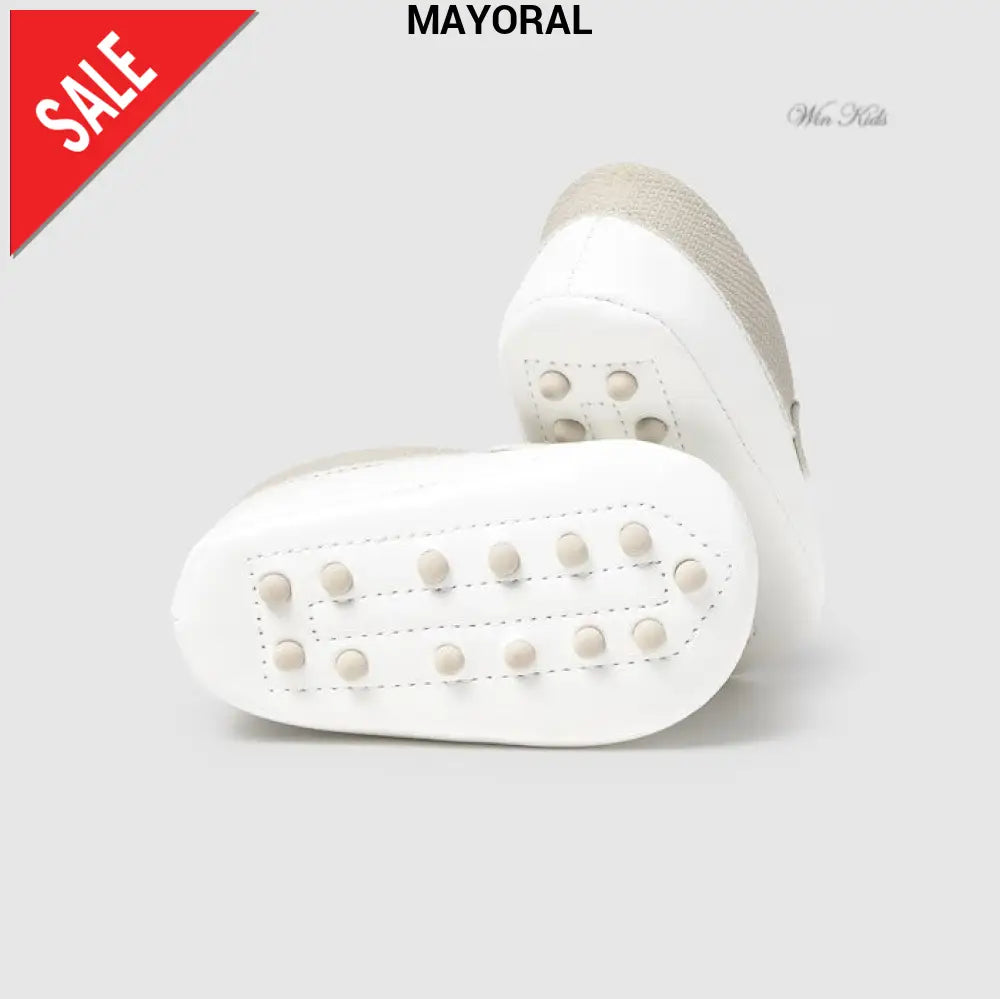 Scarpe MAYORAL modello mocassino da neonato bianco e beige 16 - 19 Scarpe