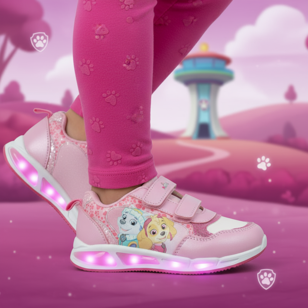 Scarpe PAW PATROL con luci rosa