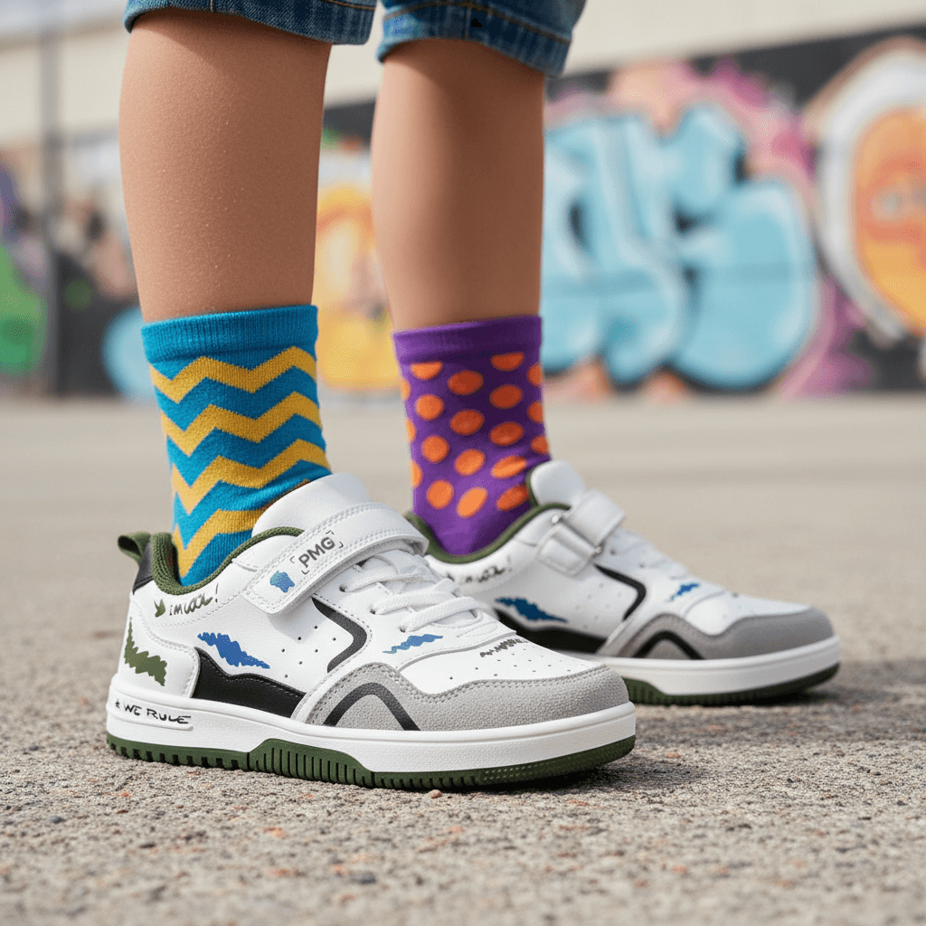 Scarpe PRIMIGI graffiti - versione maschietto con calze colorate