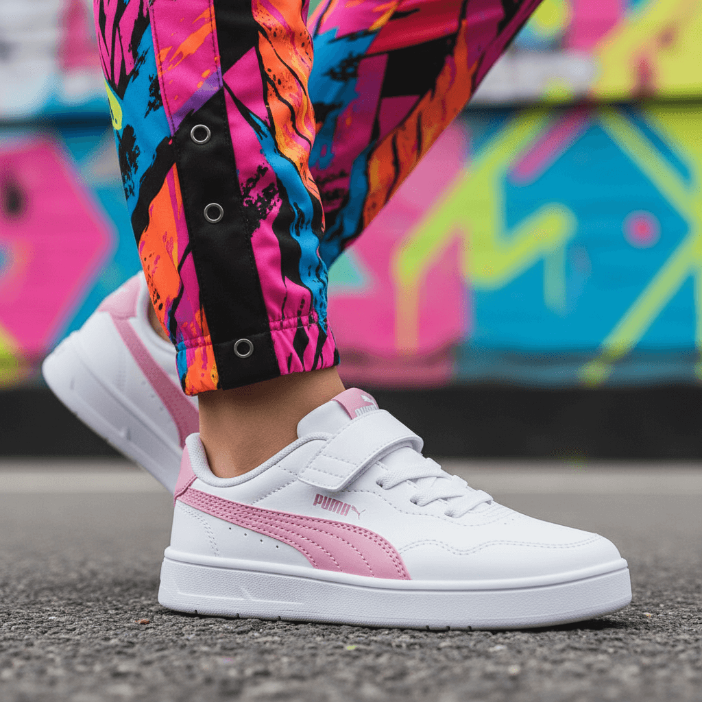 PUMA Court Lally zapatos blancos y rosas