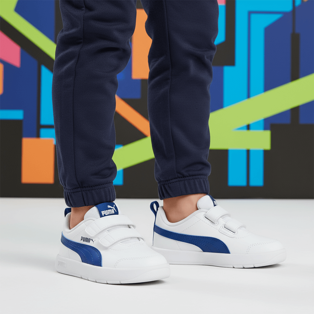 Zapatillas PUMA Courtflex V3 blanco - Con pantalón largo