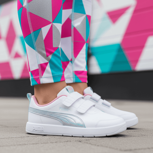 Zapatillas PUMA Courtflex V3 blanco rosa verde azulado