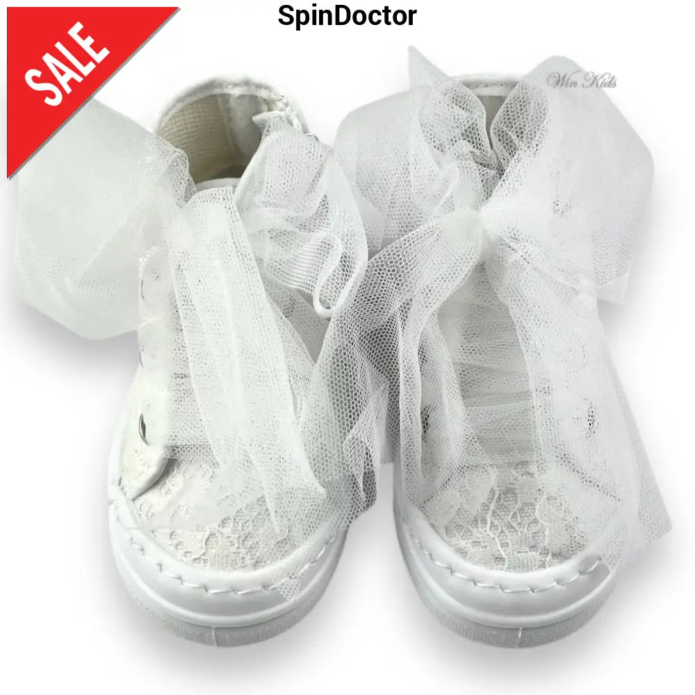 Scarpe SPINDOCTOR bianche in pizzo e lacci in tulle dal 19 al 23 Scarpe
