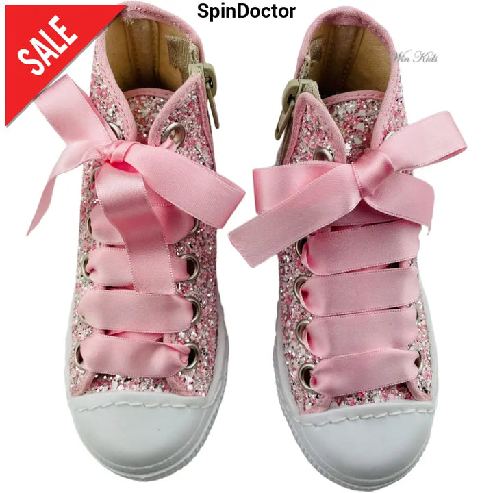 Scarpe SPINDOCTOR con glitter rosa lacci raso dal 24 fino al 40 Scarpe