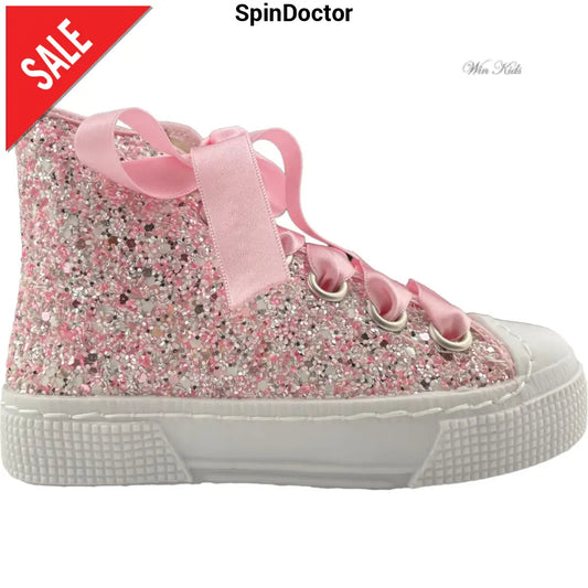Zapatos SPINDOCTOR con cordones raso brillo rosa del 24 al 40 Zapatos