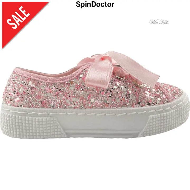 Scarpe SPINDOCTOR glitter rosa lacci raso dal 24 fino al 40 Scarpe