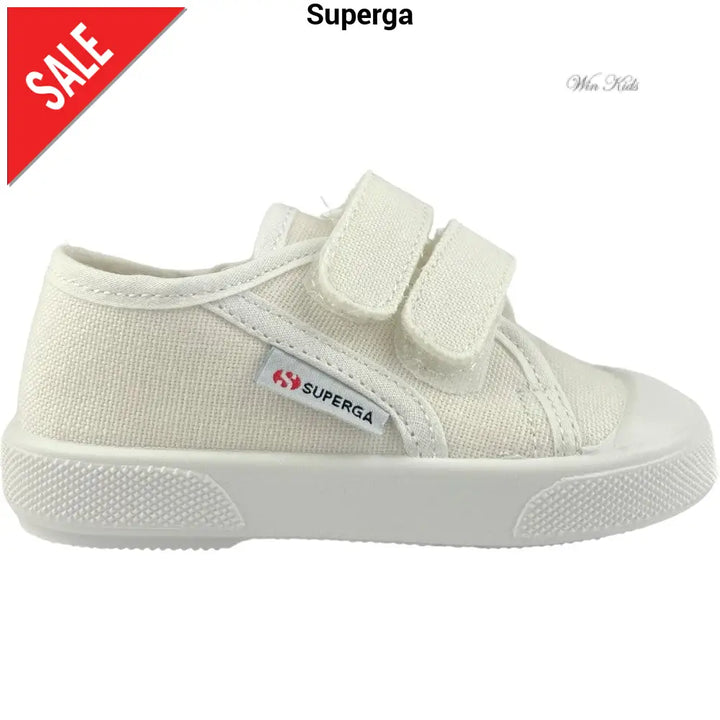 Scarpe SUPERGA doppio srtretch bianca per bambini in cotone 22 - 29 Scarpe