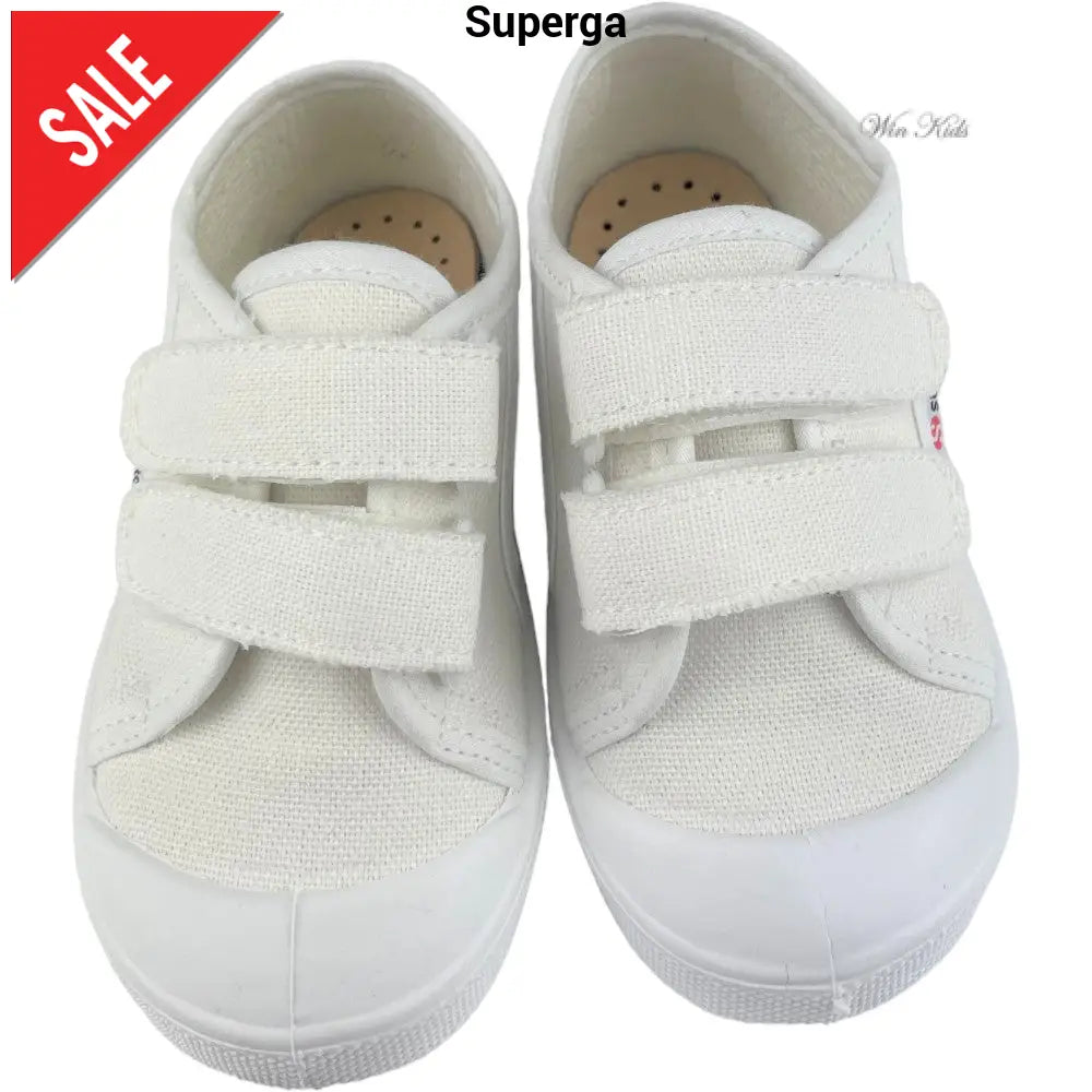 Scarpe SUPERGA doppio srtretch bianca per bambini in cotone 22 - 29 Scarpe