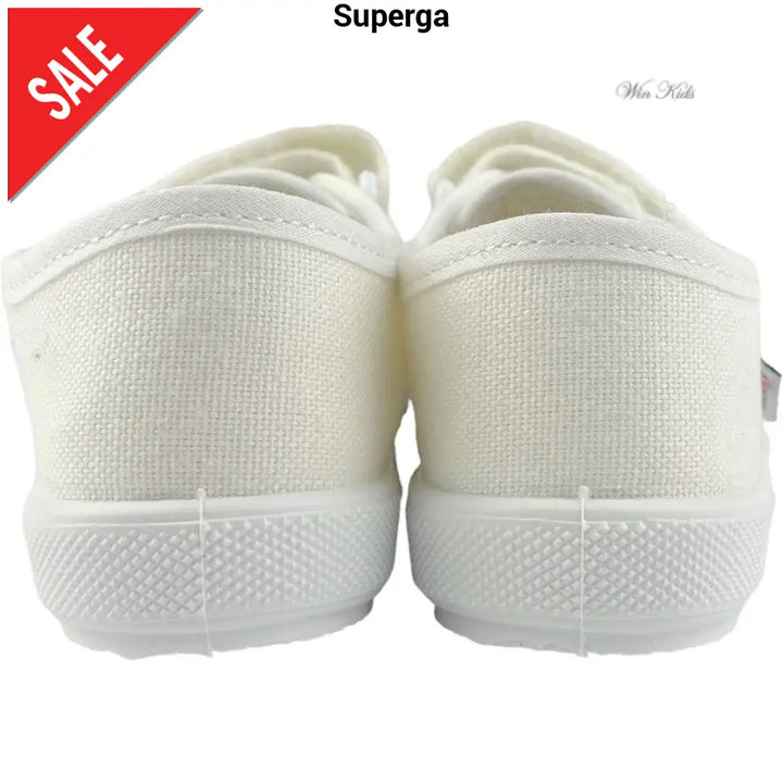 Scarpe SUPERGA doppio srtretch bianca per bambini in cotone 22 - 29 Scarpe
