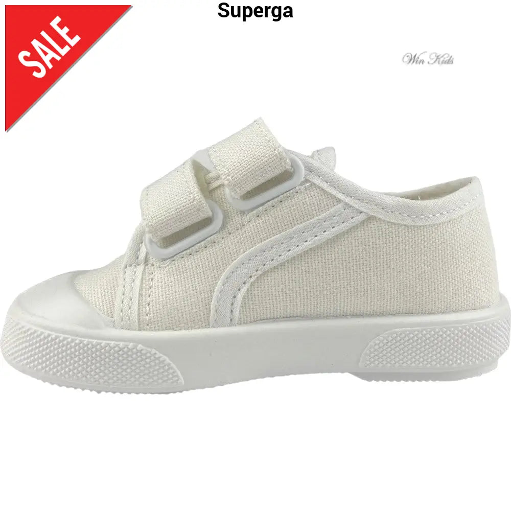 Scarpe SUPERGA doppio srtretch bianca per bambini in cotone 22 - 29 Scarpe