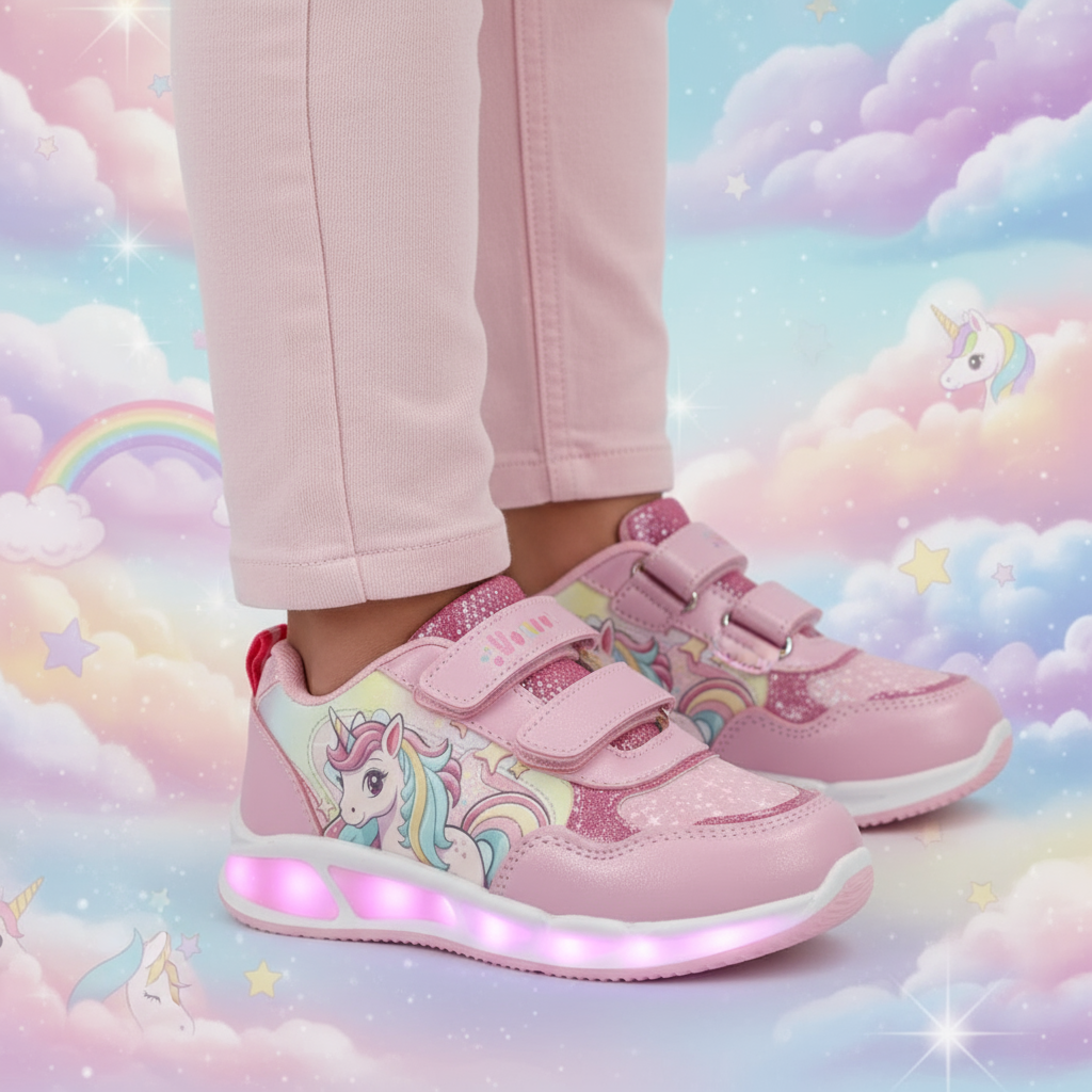 Scarpe UNICORNO con luci rosa