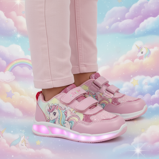 Scarpe UNICORNO con luci rosa