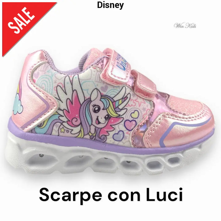 Scarpe UNICORNO per bambina con luci dal 21 al 25 Scarpe