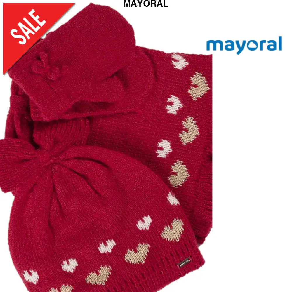 Set Cappello Sciarpa e Guanti MAYORAL ROSSO / 6 MESI Cappelli