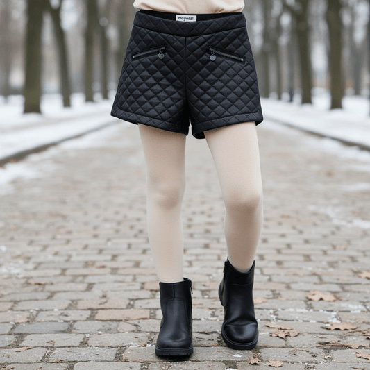 Shorts imbottiti MAYORAL neri con calze e stivaletti