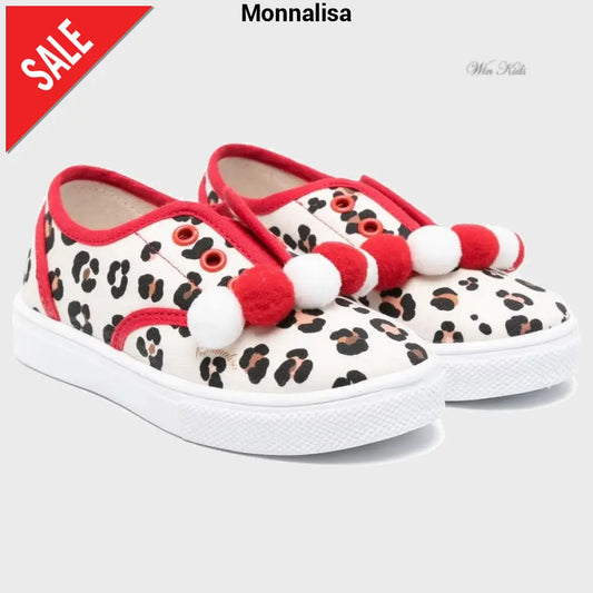 Sneakers MONNALISA bambina in tela leopard modello slip on dal 25 al 35 Scarpe