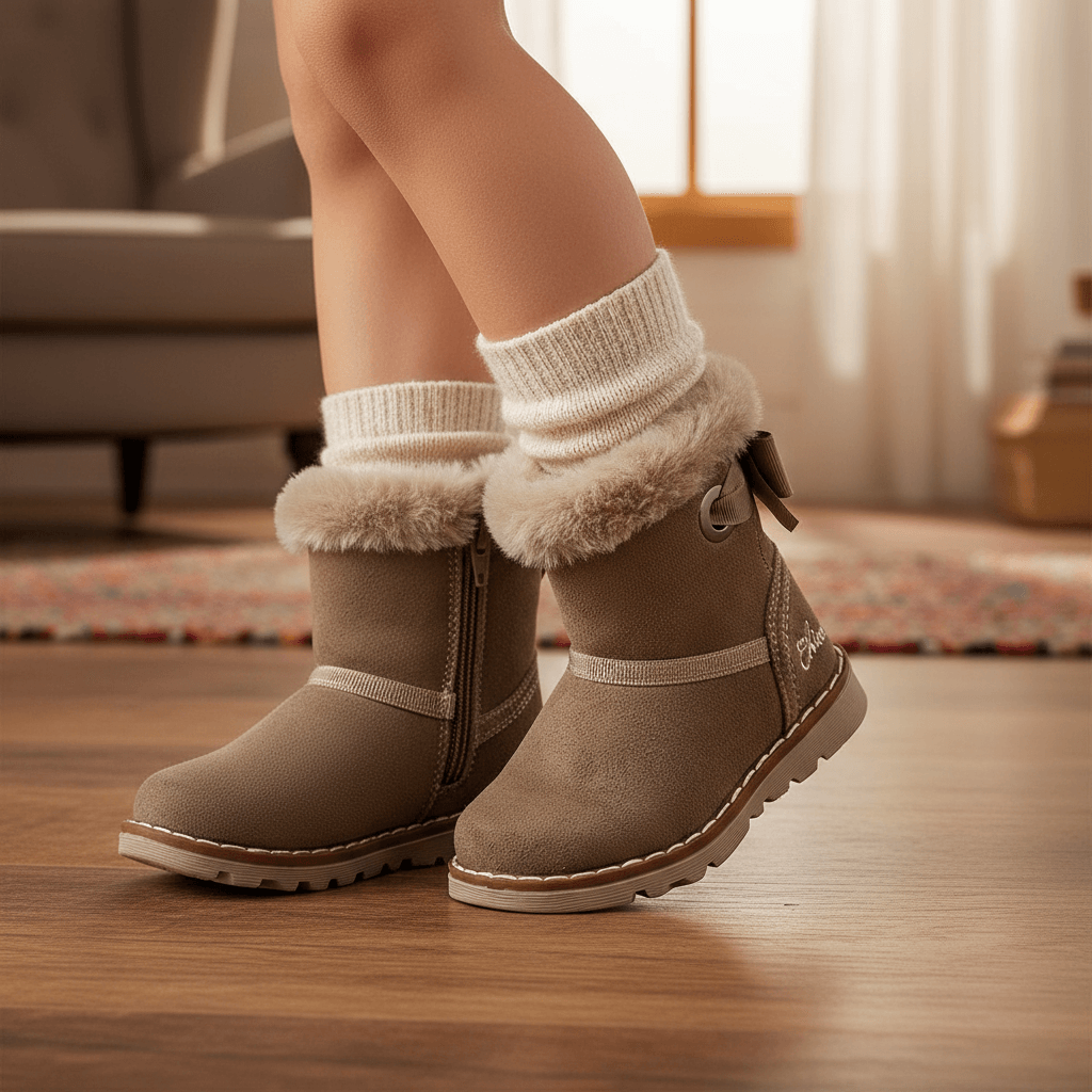 Stivaletti CHICCO Frutta taupe indossati