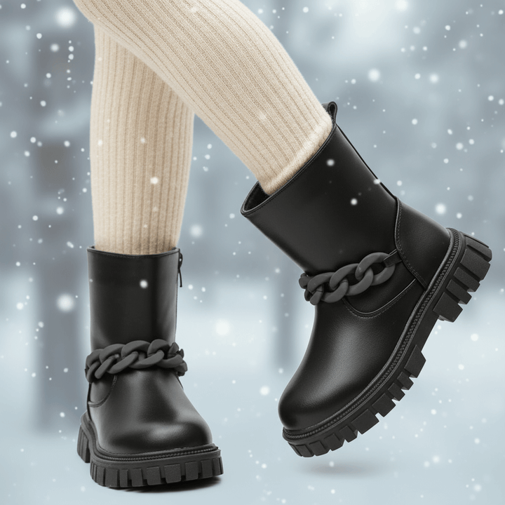 Stivaletti neri con calzamaglie panna - Lifestyle shot