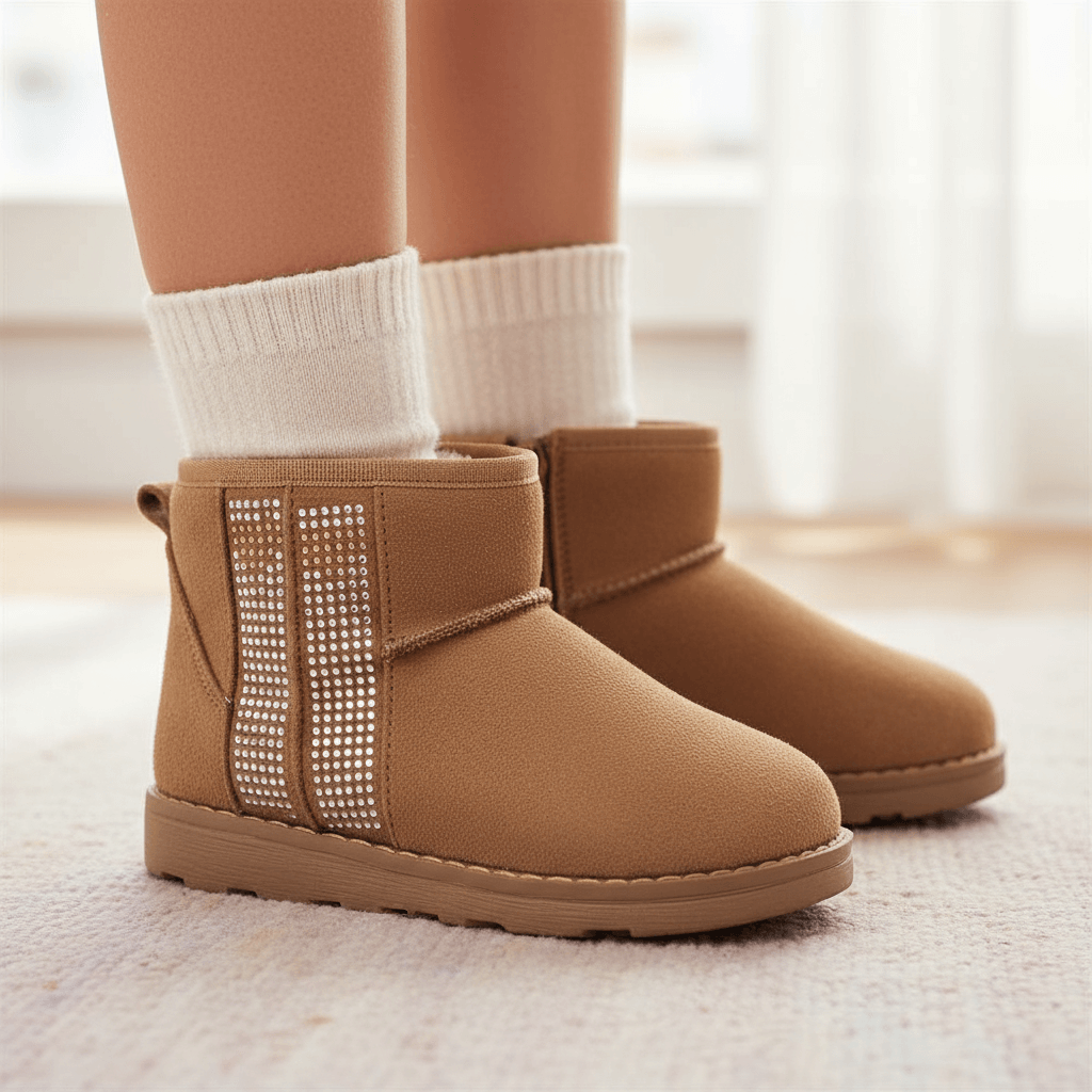 Stivaletti PRIMIGI cuoio scamosciato con strass indossati