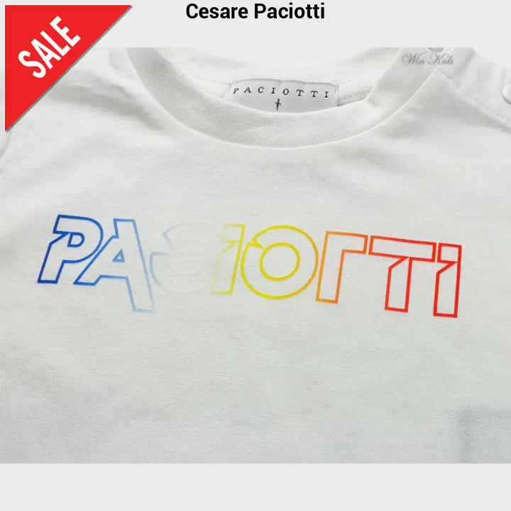 T-shirt CESARE PACIOTTI baby kids e junior bianco logo multicolore 6 mesi - 16 anni T-shirt
