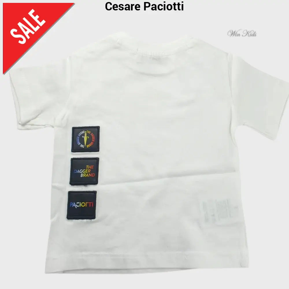T-shirt CESARE PACIOTTI baby kids e junior bianco logo multicolore 6 mesi - 16 anni T-shirt