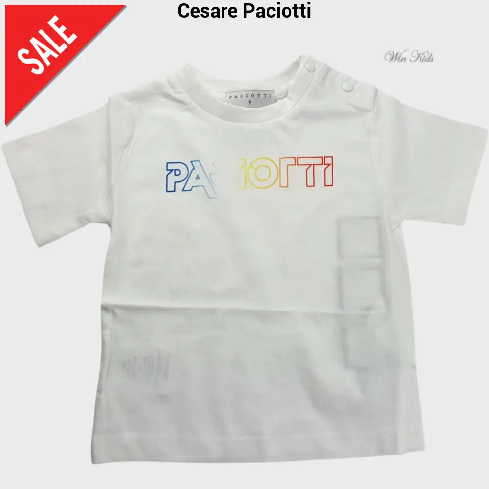 T-shirt CESARE PACIOTTI baby kids e junior bianco logo multicolore 6 mesi - 16 anni T-shirt