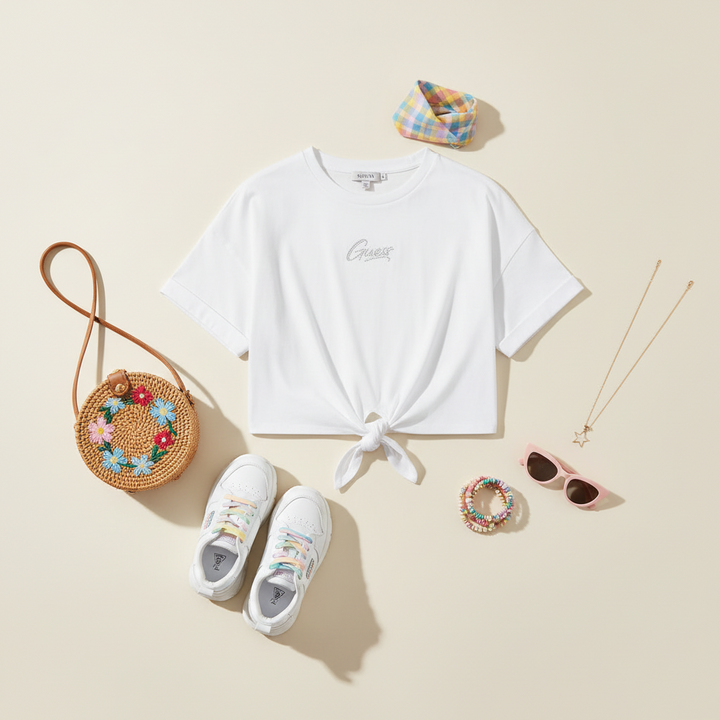 White cropped and oversized GUESS t-shirt 8 years - 16 years