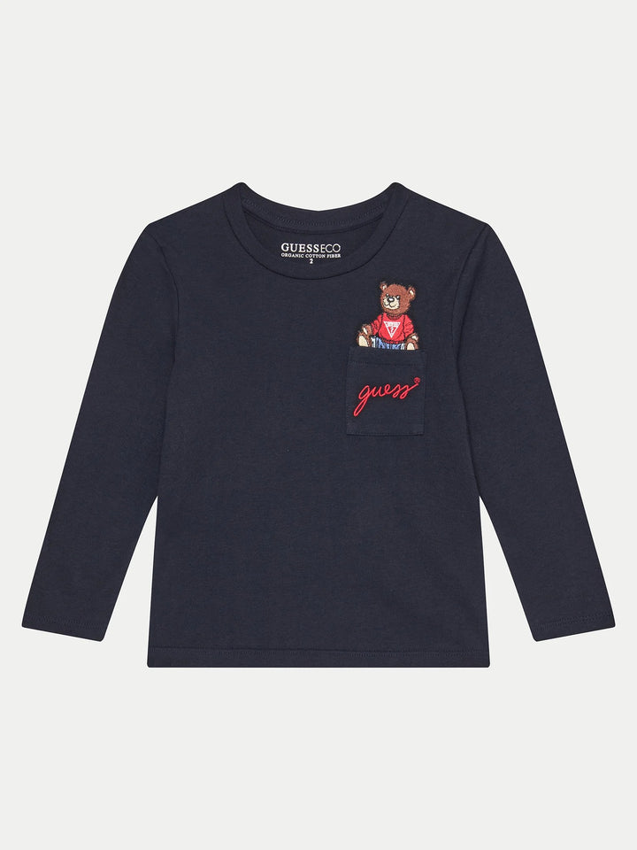 Blue GUESS cotton t-shirt with teddy bear from size 2 years to 7 years