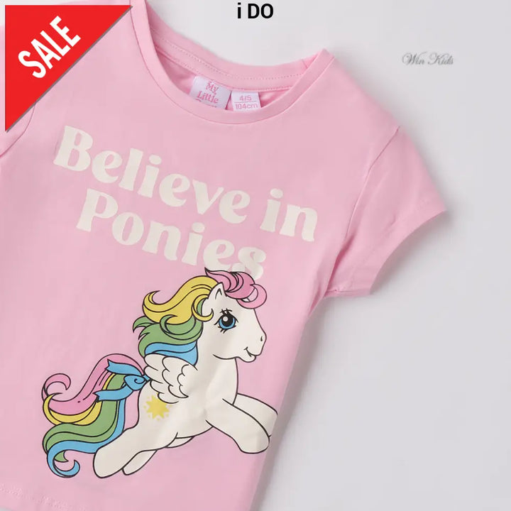 T-shirt i DO bambina rosa mezza manica stampa unicorno dalla 3anni fino alla 10anni T-shirt