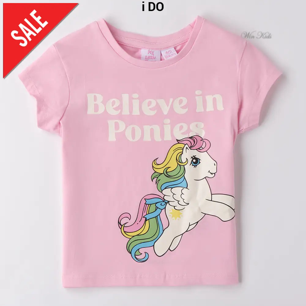 T-shirt i DO bambina rosa mezza manica stampa unicorno dalla 3anni fino alla 10anni T-shirt