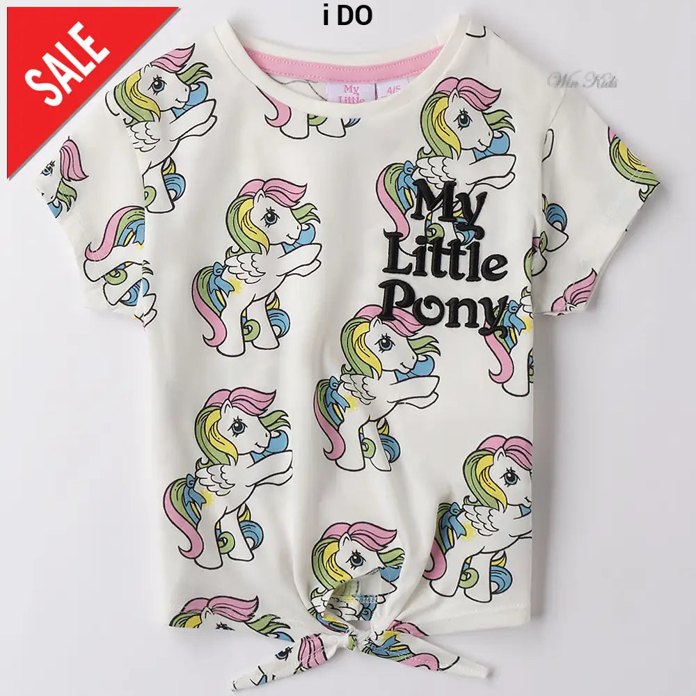 T-shirt I DO per bambina bianca con stampa unicorno dalla 3anni fino alla 9anni T-shirt