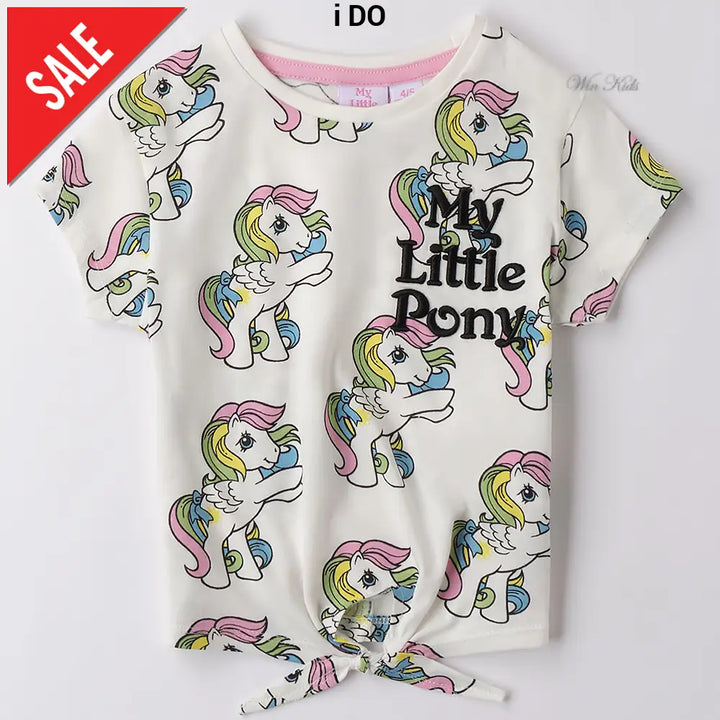 T-shirt I DO per bambina bianca con stampa unicorno dalla 3anni fino alla 9anni T-shirt